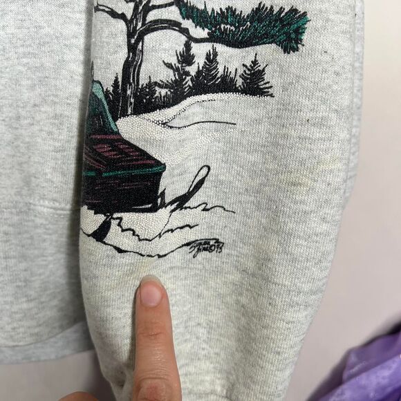 Vintage 90s Snowmobile Sweatshirt Trail Blazing Graphic Winter Ski Crewneck - Picture 5 of 8